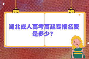 湖北成人高考高起专报名费是多少？