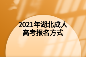 <b>2021年湖北成人高考报名方式</b>