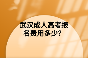 武汉成人高考报名费用多少?