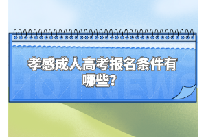 孝感成人高考报名条件有哪些？