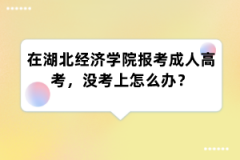 在湖北经济学院报考成人高考，没考上怎么办？