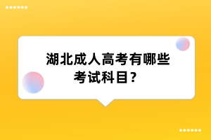 湖北成人高考有哪些考试科目?