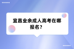 宜昌业余成人高考在哪报名？