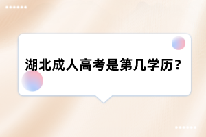 湖北成人高考是第几学历?