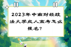 2023年中南财经政法大学成人高考怎么报名？