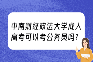 中南财经政法大学成人高考可以考公务员吗？