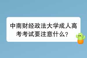 中南财经政法大学成人高考考试要注意什么？